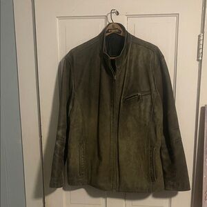 Men's black distressed Leather Jacket